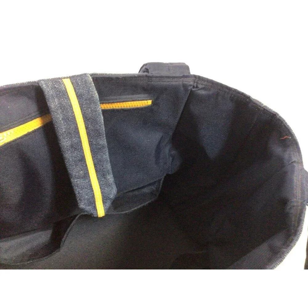 Large Vintage Denim Tote Bag Blue Jean Shoulder Carryall Handbag
